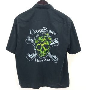 HEAVY SEAS Crossbones L Large Shirt Short Sleeve